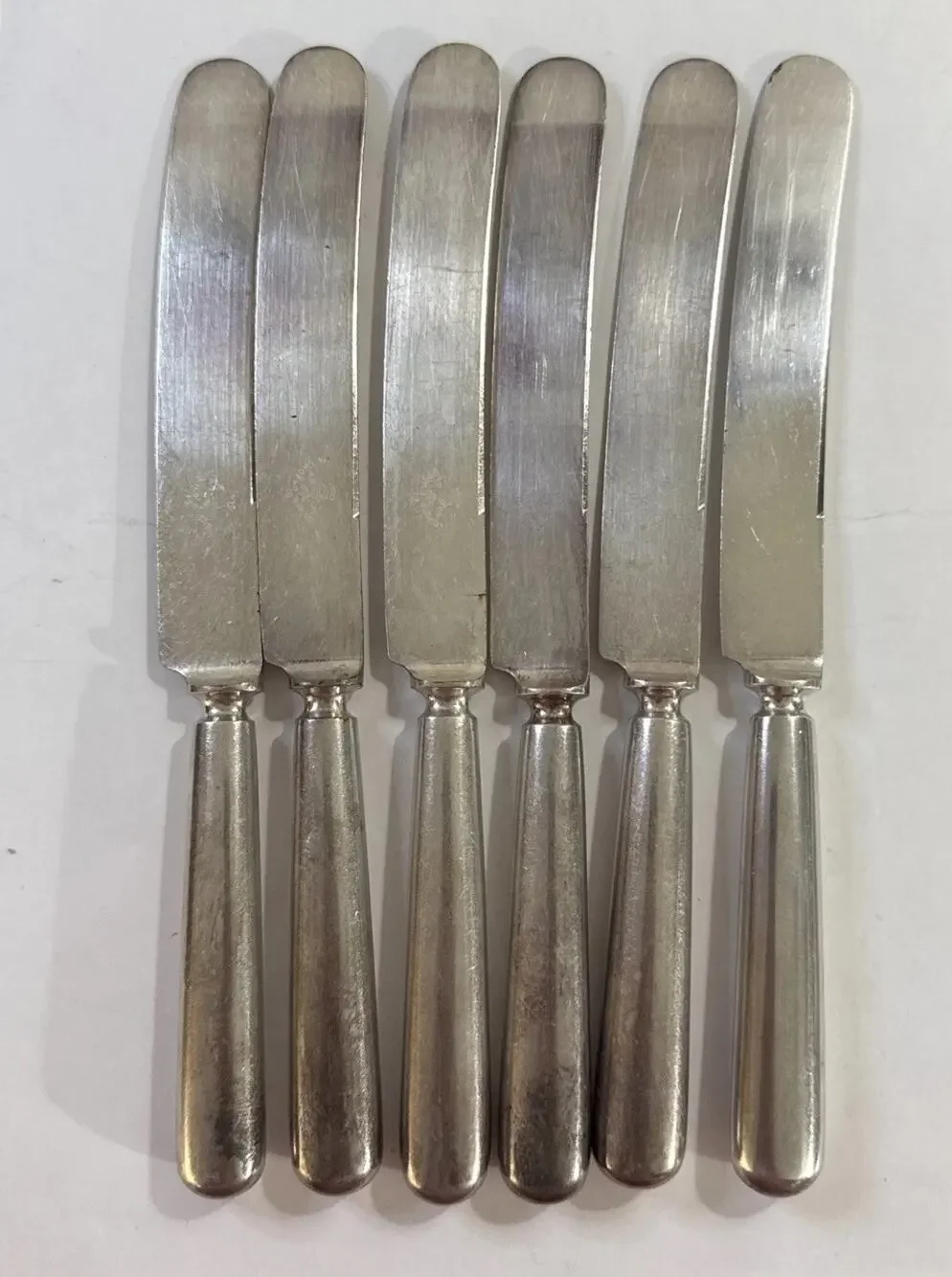Vintage 6 Silverplate Knives Flatware - 1857 AS Co World Brand #16 Knives